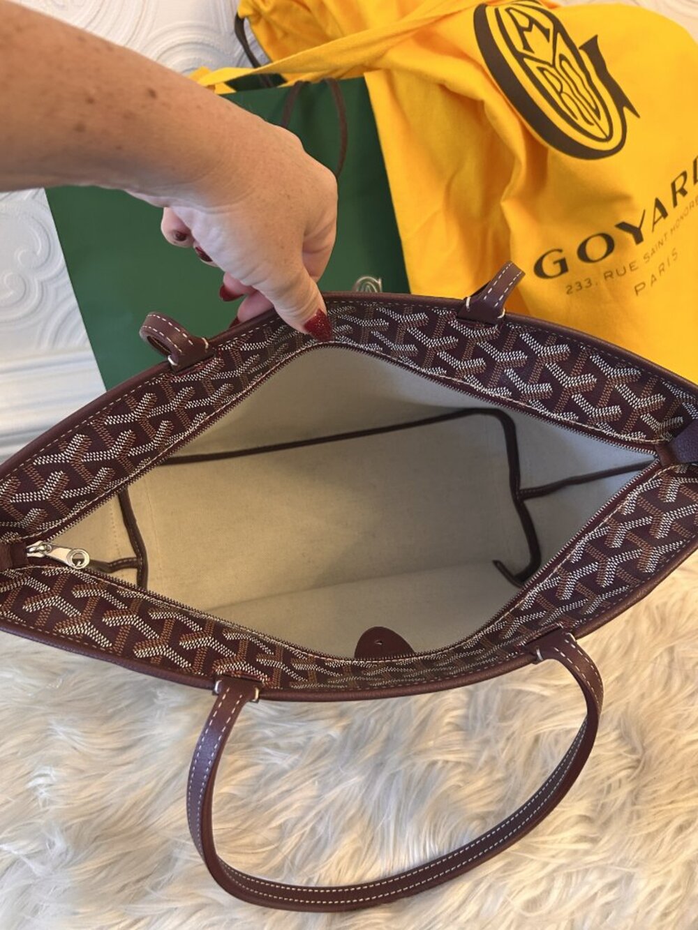 GOYARD Artois PM in Bordeaux with shopping tote, dust bag, original receipt - Picture 7 of 11